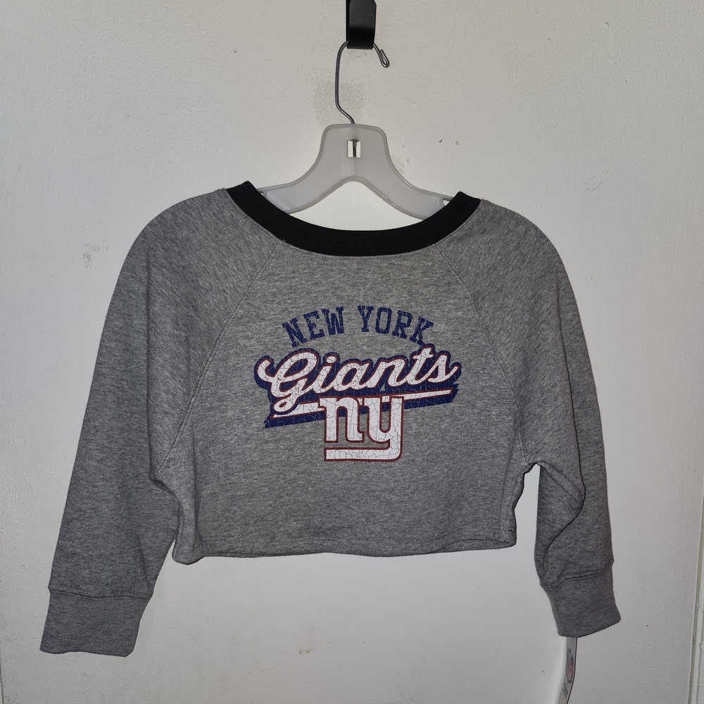New York Giants Gray Cropped Sweatshirt
